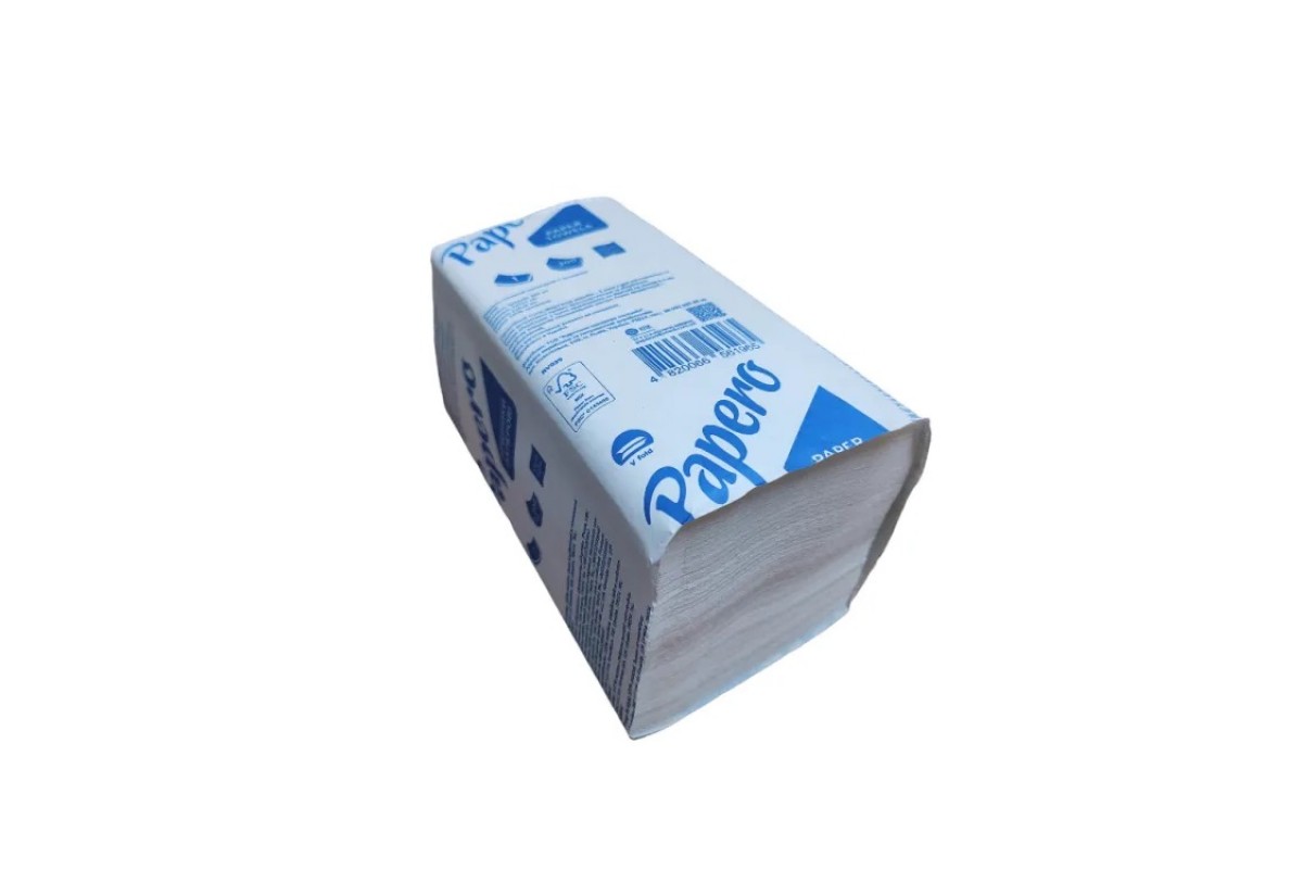 Рушничок паперовий целюлозний 1-х шаровий "Papero" V-складення 150 листів